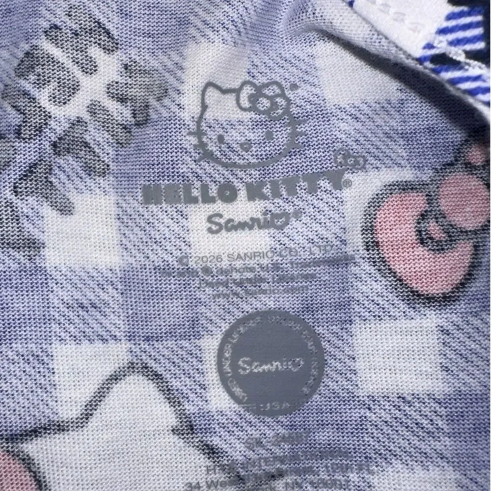 Hello Kitty Girls Blue Gingham Dress Size 4T NWT